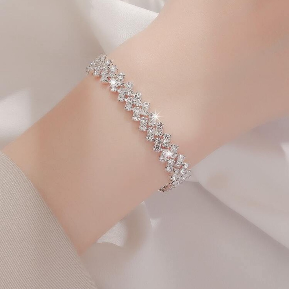 Elegant Silver Crystal Bracelet